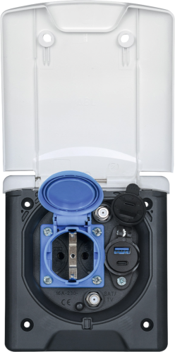 Multifunkční zásuvka čistě bílá