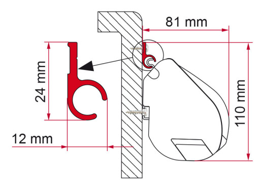 Adaptér Fiamma F35 lišta 300 cm