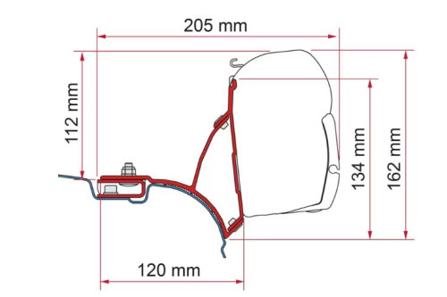 Adaptér pro Fiamma F45 i pro Thule na VW T5/T6