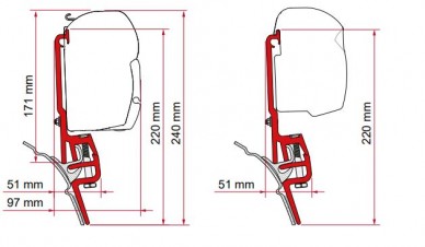 Adaptér Fiamma F35/F45/F43 na Brandrup VW T4