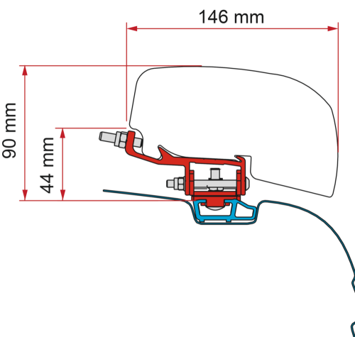 Adaptér Fiamma F40 na VW T5/T6 s C lištou