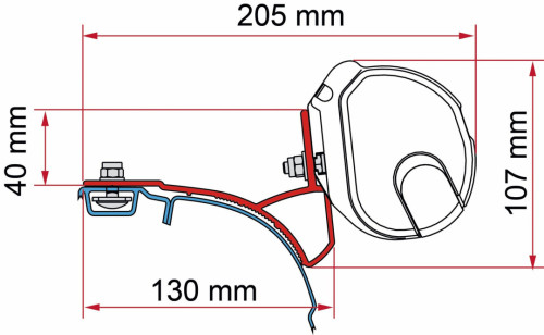 Adaptér Kit F35 VW T5/T6 Multivan Rail