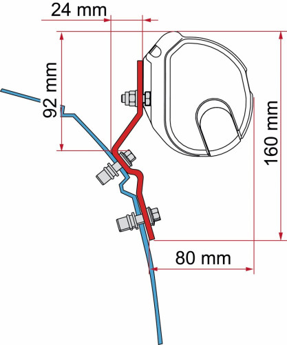 Adaptér Kit F35 VW T4 Lift Roof