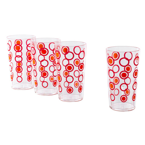Sklenice 3+1 červeno-oranžové