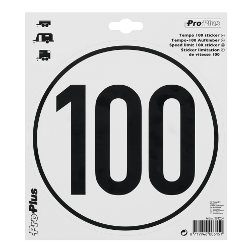 Nálepka s rychlostí 100 km/h