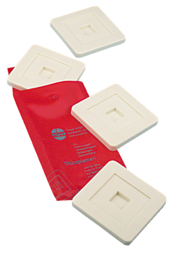 Podložka pod opěrné nohy 4 ks bílá