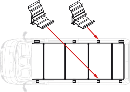 Přídavné držáky pro střešní nosič Ducato Maxi XL