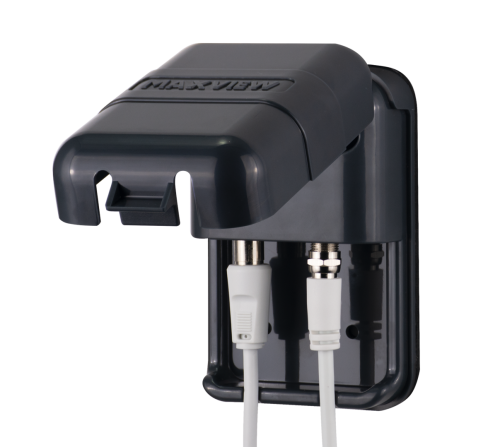 Venkovní zásuvka koax+sat černá