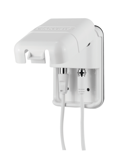 Venkovní zásuvka koax+sat bílá