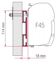 Adaptér pro Fiamma F45 D, 8 cm