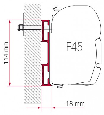 Adaptér pro Fiamma F45 D, 12 cm