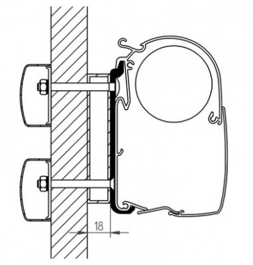 Adaptér Dethleffs Globebus TO 5200 do 400 cm