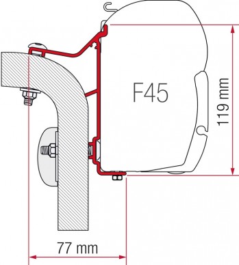 Adaptér pro Fiamma F45 Hymer Van-B2 350 cm