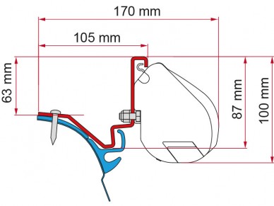 Adaptér Fiamma F35 na Westfalia VW T6 Kepler