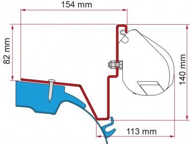 Adaptér Fiamma F35 na Westfalia MB Vito Jules Verne