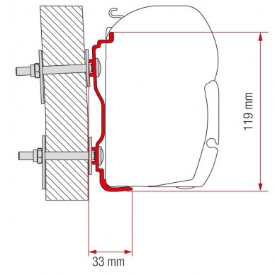 Adaptér pro Fiamma F45 Hymer od 2016, 400 cm