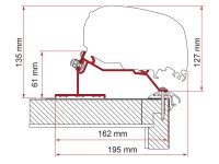 Adaptér F80/65 na střechu karavanu 320 cm