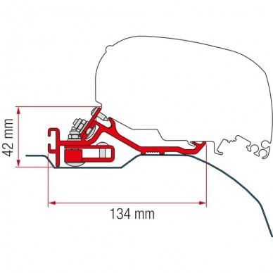 Adaptér Kit Fiat Ducato H2 od 06/2006 s nízkým profilem, od 400 cm