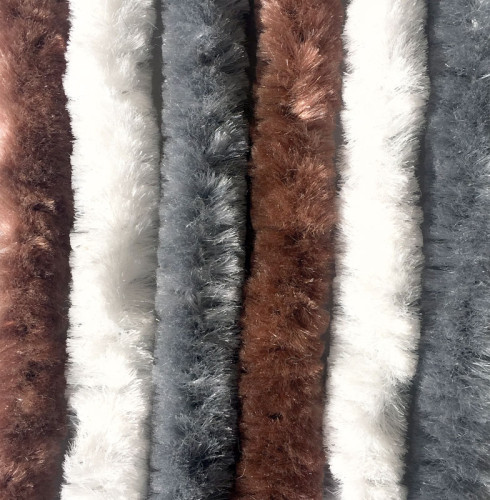 Závěs do dveří hnědo-bílo-šedý 100x200