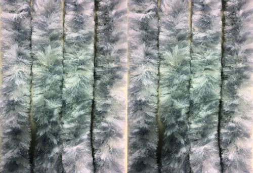 Závěs do dveří šedo-bílo-stříbrný 100x200